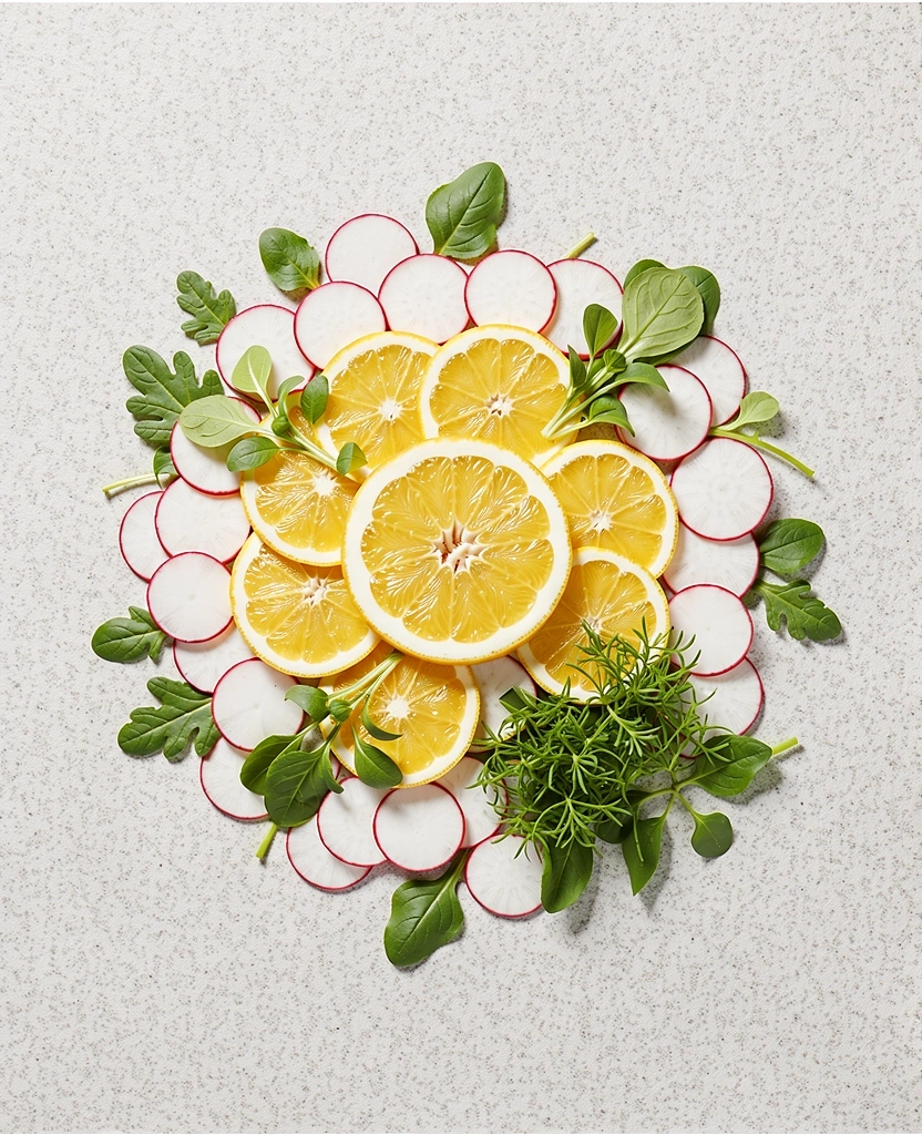 Świeże składniki i harmonia na talerzu